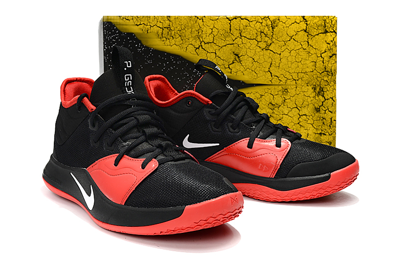 Nike Paul George III Black Red Shoes - Click Image to Close